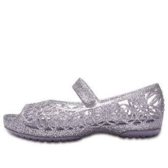 Sandale Crocs (GS) Isabella Glitter Peep Toe „Silver” 202602-040