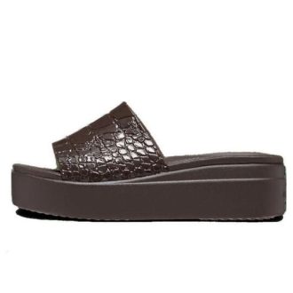 Sandale Crocs (WMNS) Brooklyn Croco Shine Slide „Espresso” 209253-206