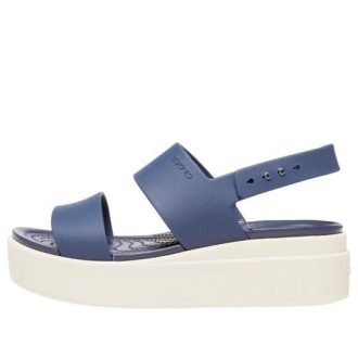 Sandale Crocs (WMNS) Brooklyn cu talpă groasă Albastru Gri „Blue Grey” 206453-46K