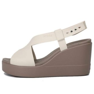 Sandale Crocs (WMNS) Brooklyn ușoare, gri ciment, „gri” 206222-16T
