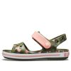 Sandale cu grafic sezonier Crocs (GS) Crocband „Green Pink” 205765-737