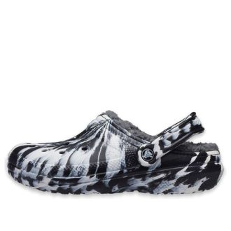 Sandale de exterior Crocs (WMNS) Classic Lined Clog „Marbled White Black” 207180-103
