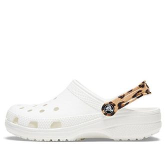 Sandale de plajă Crocs Classic Clog imprimeu leopard Alb 206638-1D1