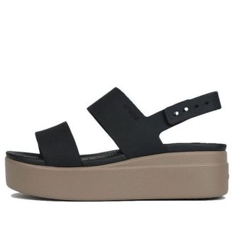 Sandale negre Crocs (WMNS) Brooklyn cu talpă groasă „Negru” 206453-07H