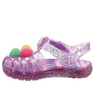 Sandale plate cu sclipici Crocs (GS) Isabella „Purple Pink” 205038-518 Sandale plate cu sclipici Crocs (GS) Isabella „Purple Pink” 205038-518