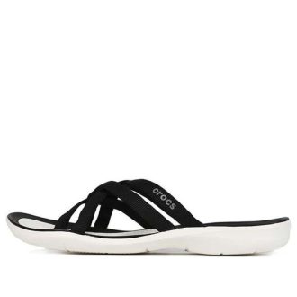 Tobogane Crocs (WMNS) pentru plajă și piscinăPapuci „Black White” 205479-066
